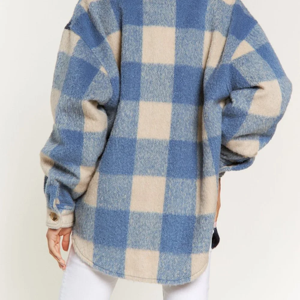 new LIMITED EDITION DAVI N DANI plaid shacket shirt jacket SM-3X western shabby - Picture 6 of 10